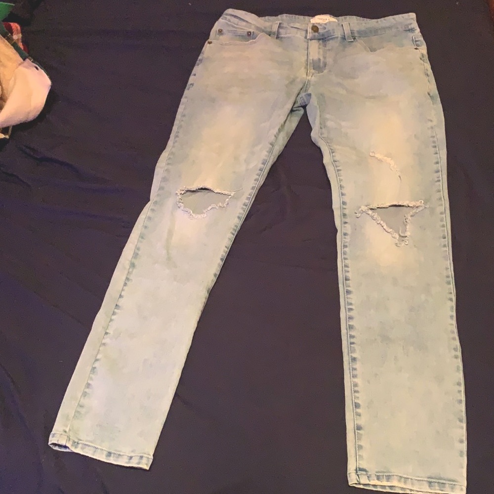 Barely worn. Nice solid jeans, too tight on me.